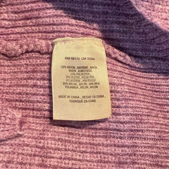 Anthropologie Sweater Purple Pointelle Tie Front Pullover Feminine Cozy Fall - Picture 7 of 7